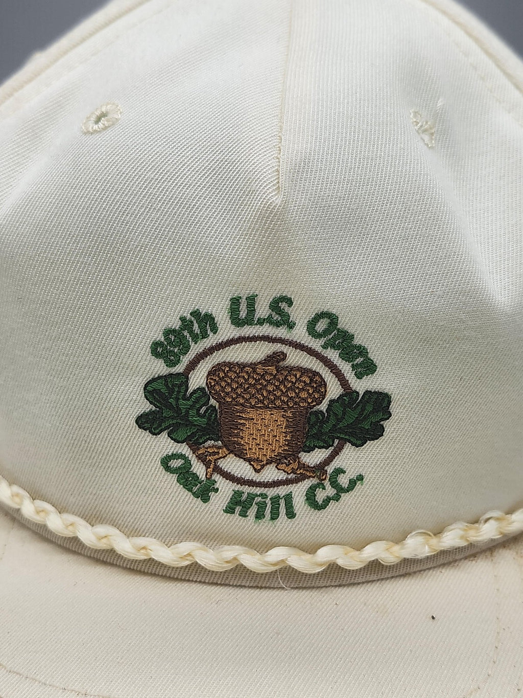 Vintage 89th U.S. Open Oak Hill CC Hat Cap Snap Back Mens L Golf New Era White