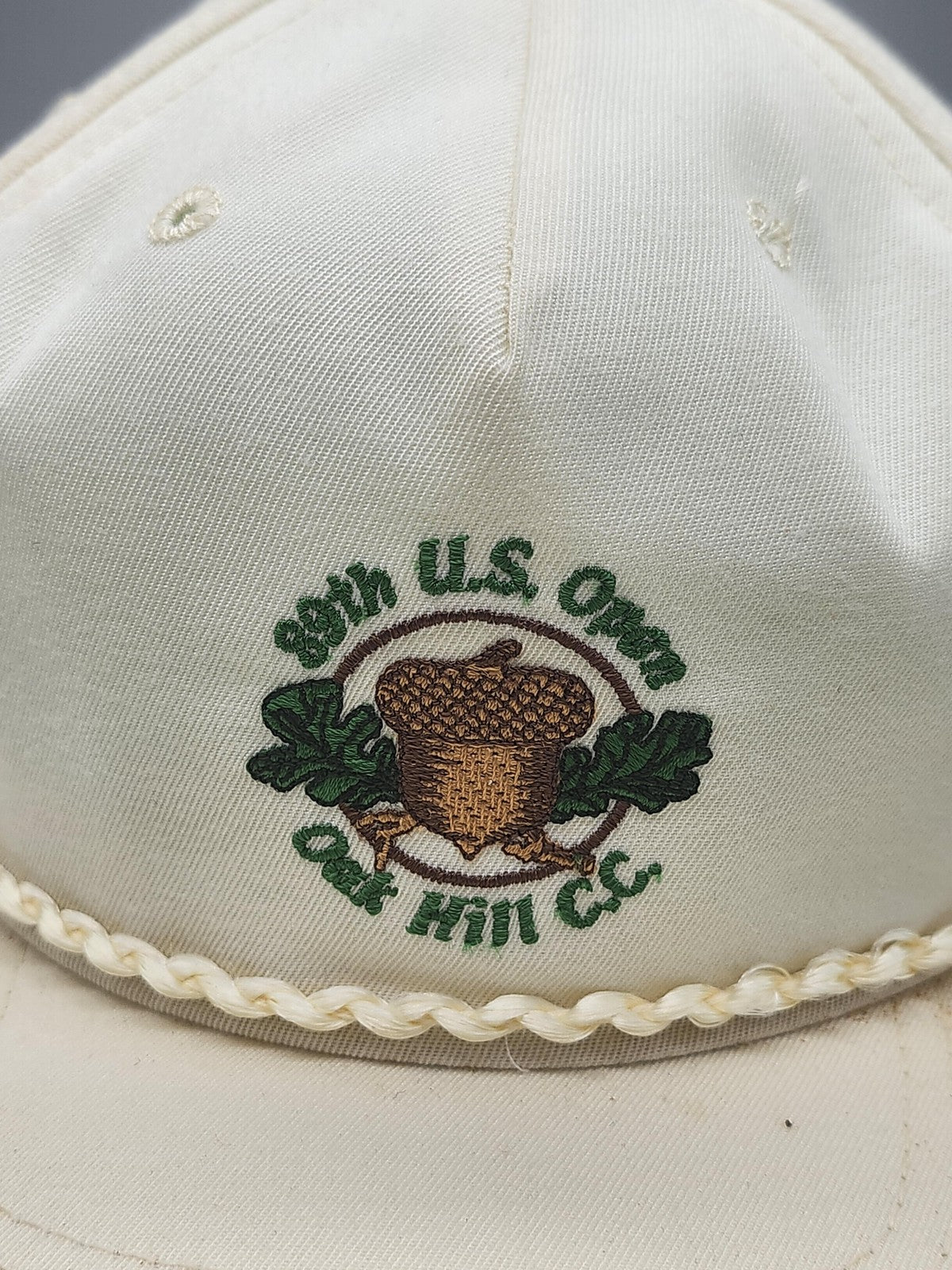 Vintage 89th U.S. Open Oak Hill CC Hat Cap Snap Back Mens L Golf New Era White