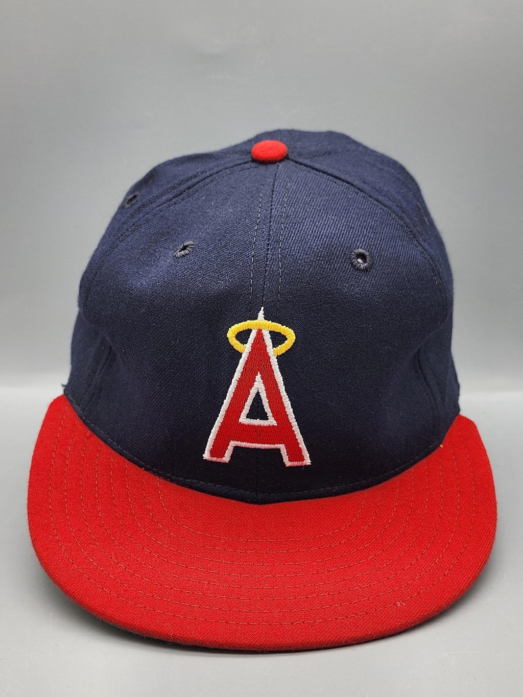 Vintage California Angels Hat Cap Fitted Mens 6 7/8 Blue MLB Baseball New Era