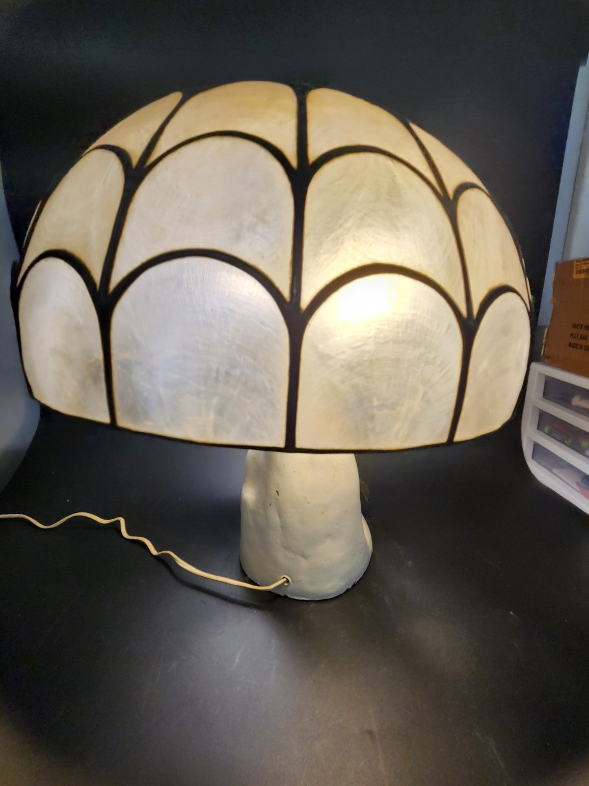 Barclay Penguin Table Lamp Capiz Shell Shade Vintage Sculptural 18” Working