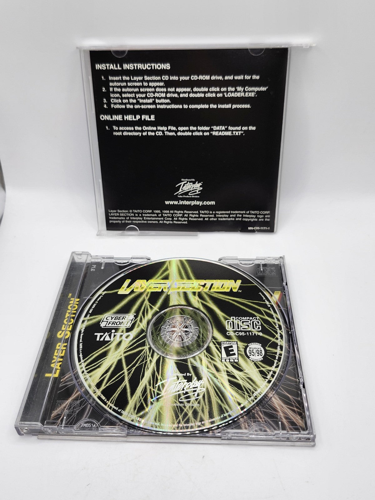 Layer Section PC CD-ROM Game CIB Manual Taito Interplay Shooter E Win95 98