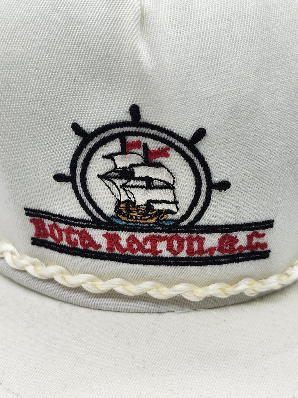 Vintage Boca Raton G.C. New Era Hat Cap Snap Back Mens L White Rope 80s