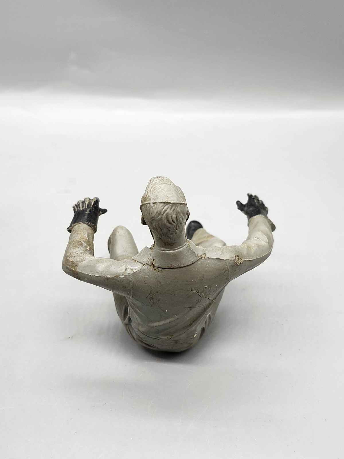 Vintage Gray Driver Action Figure Seated Plastic Toy Loose Black Gloves