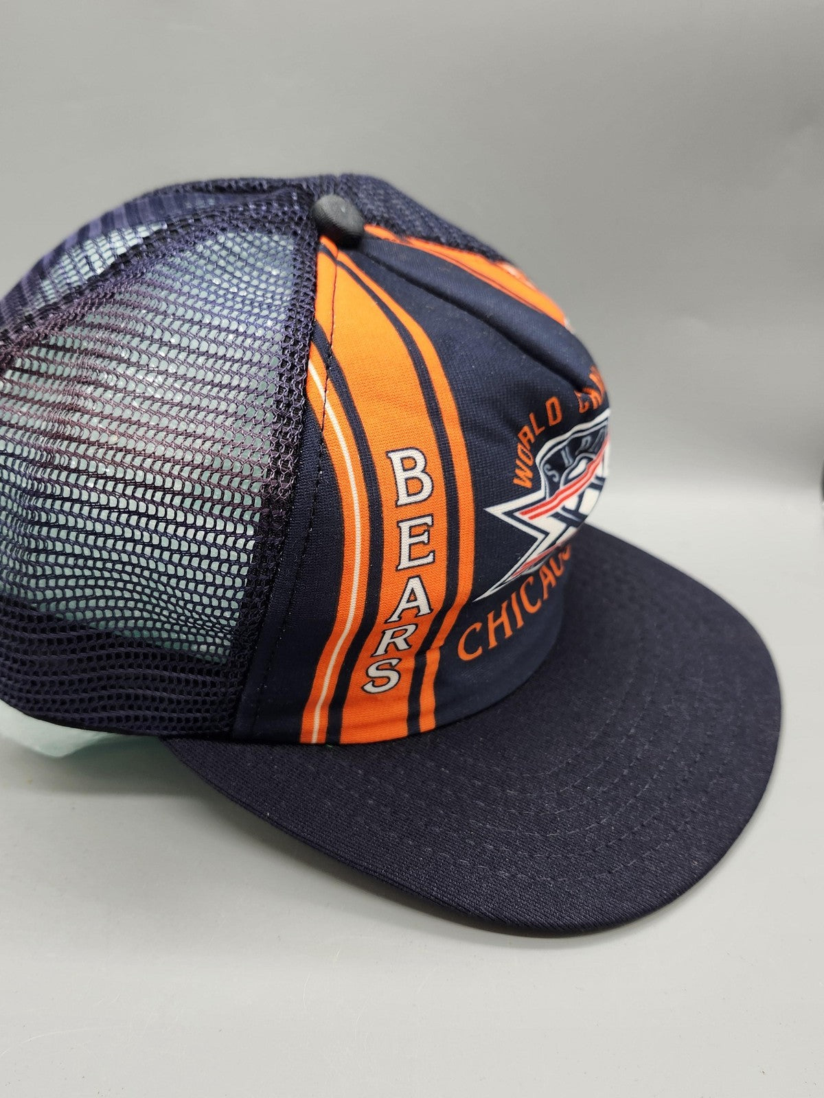 Vintage Chicago Bears Hat Cap Snap Back Super Bowl One Size Blue NFL New Era