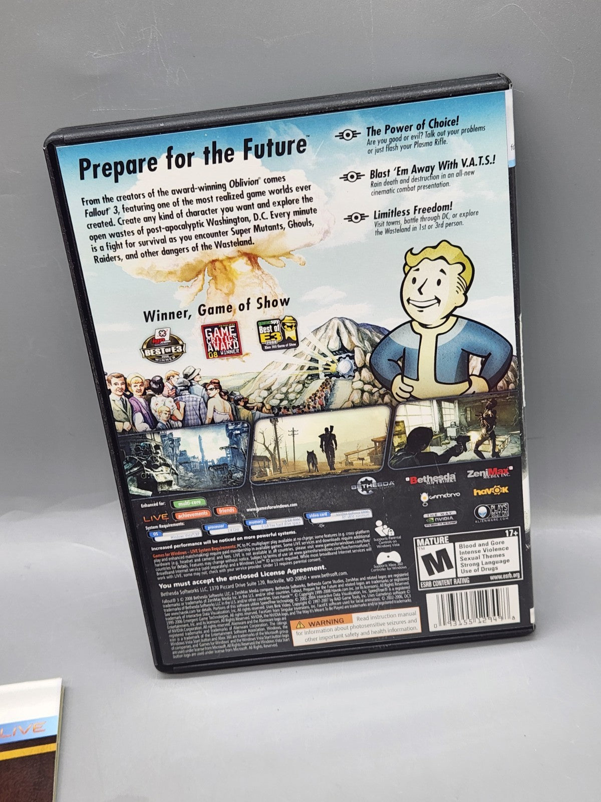 Fallout 3 PC DVD Complete CIB Games For Windows Live Bethesda Tested