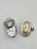 Vintage Womens Manual Wind Watch Oval Silver Tone Yellow Rhinestones For Parts