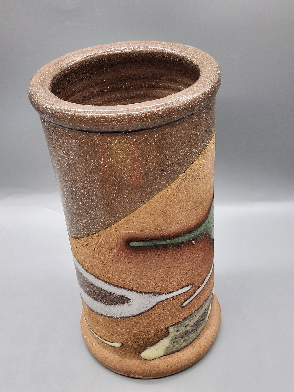 Brown Abstract Stoneware Vase Contemporary Art Pottery Table Shelf Decor