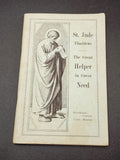 Vintage St Jude Thaddeus Helper In Great Need Catholic Prayer Pamphlet Saint...