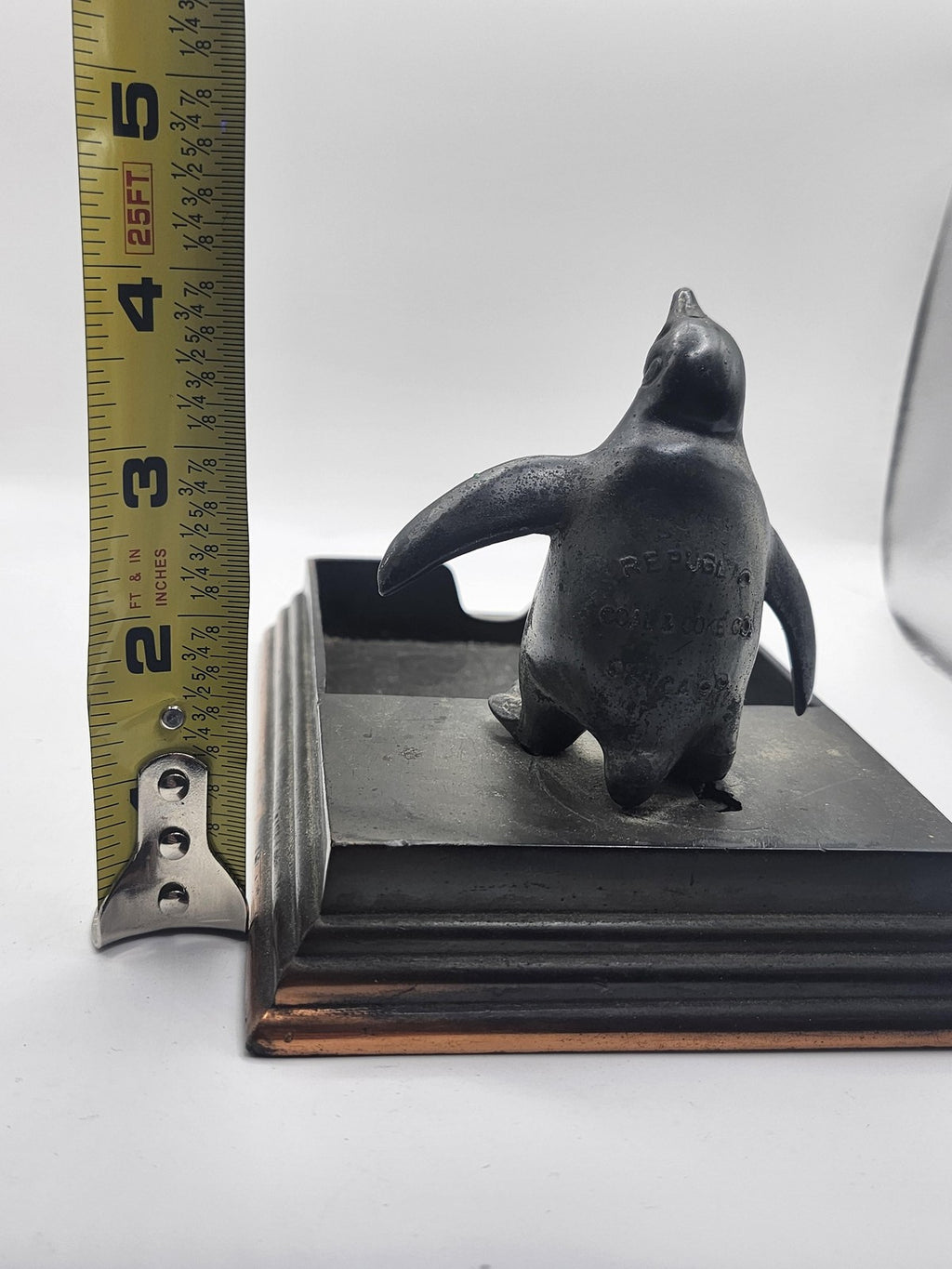 Vintage Republic Coal & Coke Co Penguin Desk Tray Black copper cast Advertising
