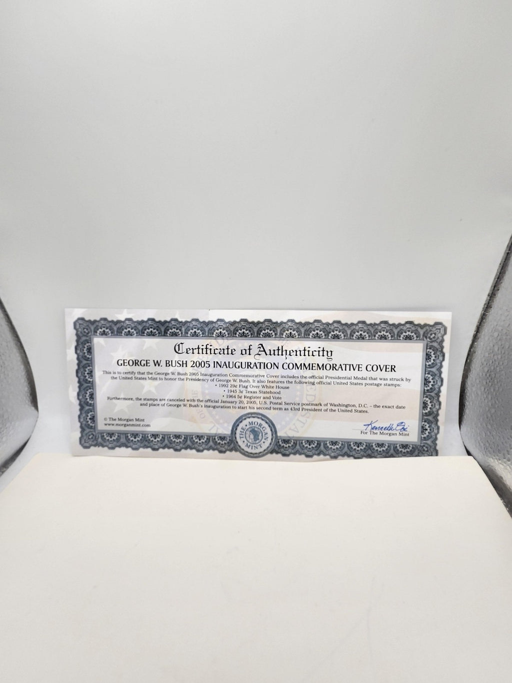 Vintage George W Bush Inauguration Coin Cover 2005 Morgan Mint Gold Tone COA