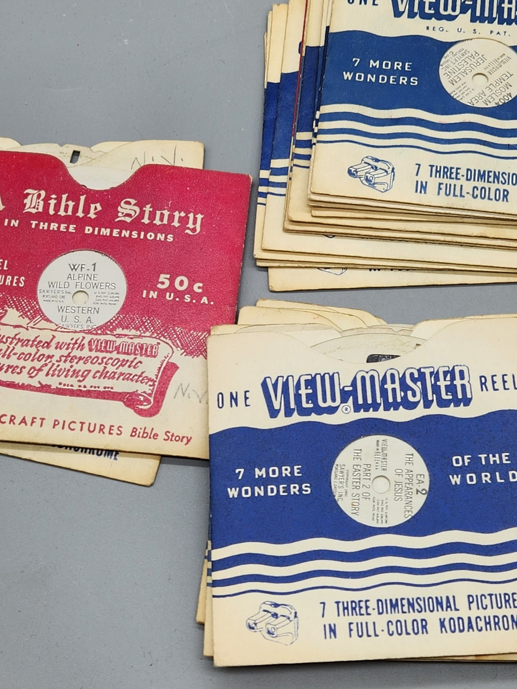 Vintage Sawyer's View-Master Viewer + Reels Lot 1950s Sam Sawyer Three Little...