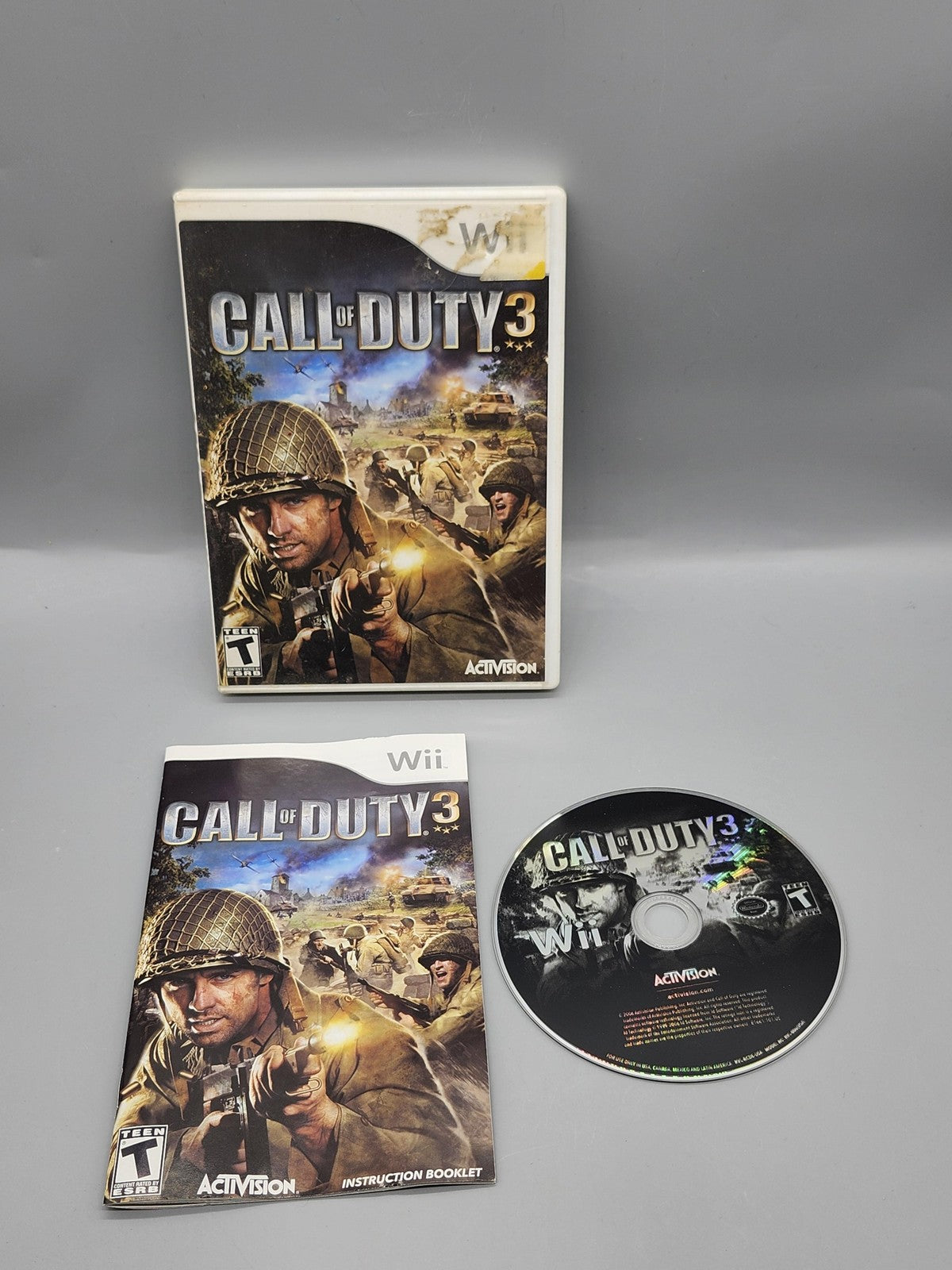 Call Of Duty 3 Nintendo Wii Game CIB Activision NTSC-U/C T Teen Shooter 2006