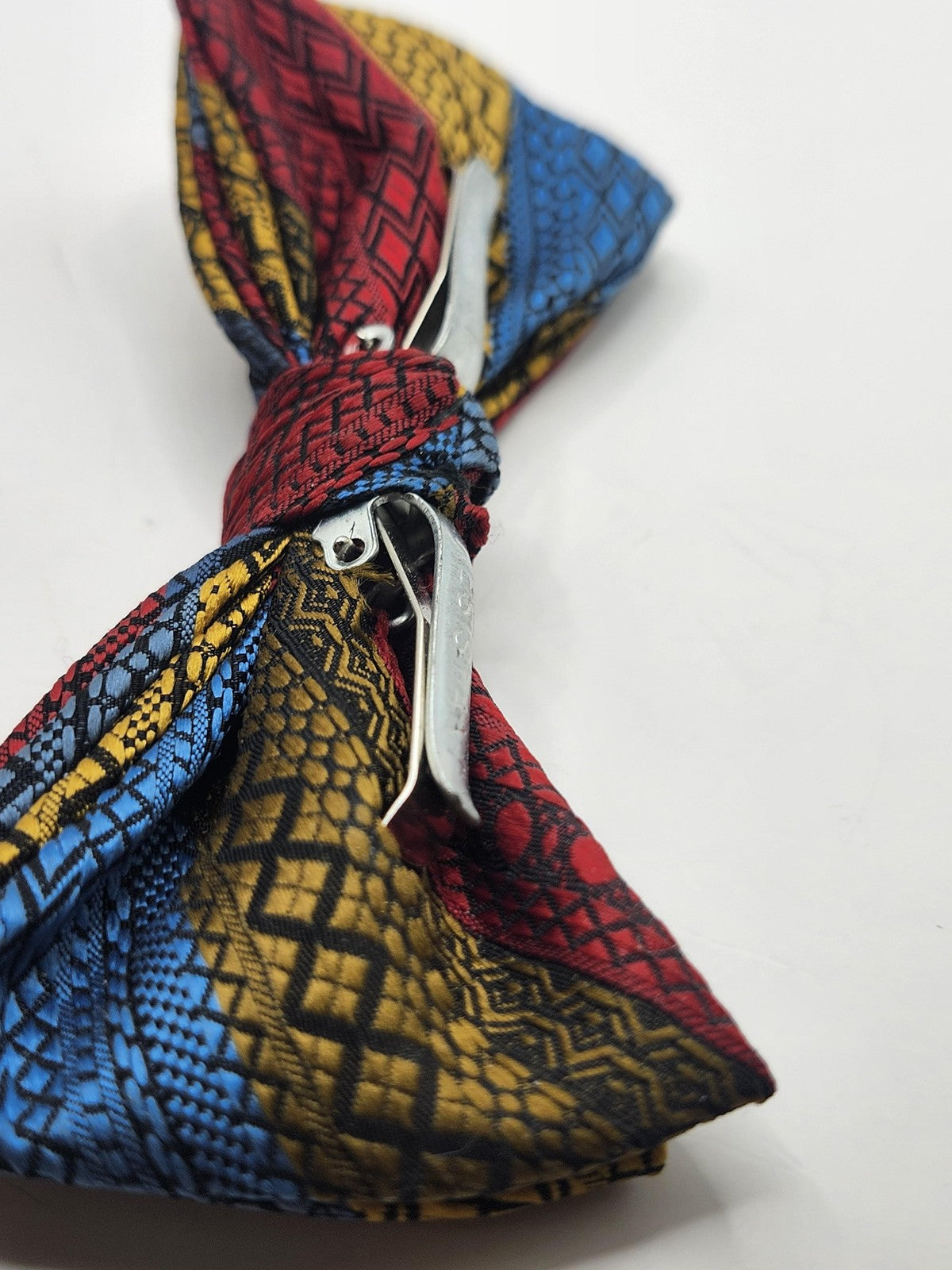 Royal Rust Resistant Barrette Womens Multicolor Fabric Bow Geometric Hair Clip