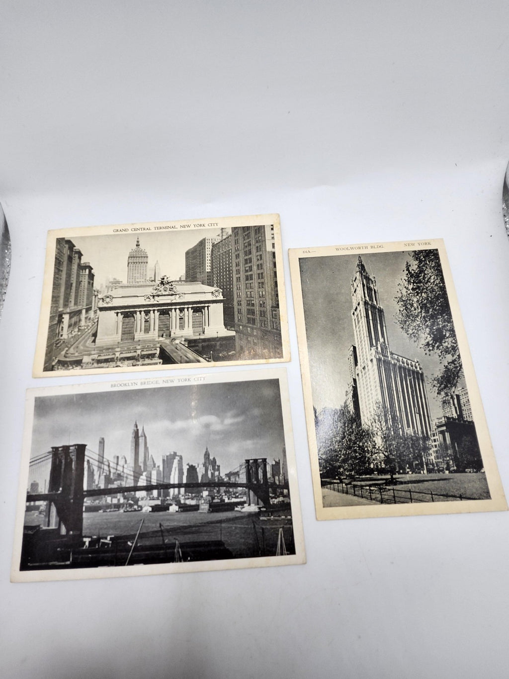 Vintage Manhattan Post Card NYC Landmarks Lot 3 Grand Central Brooklyn Bridge