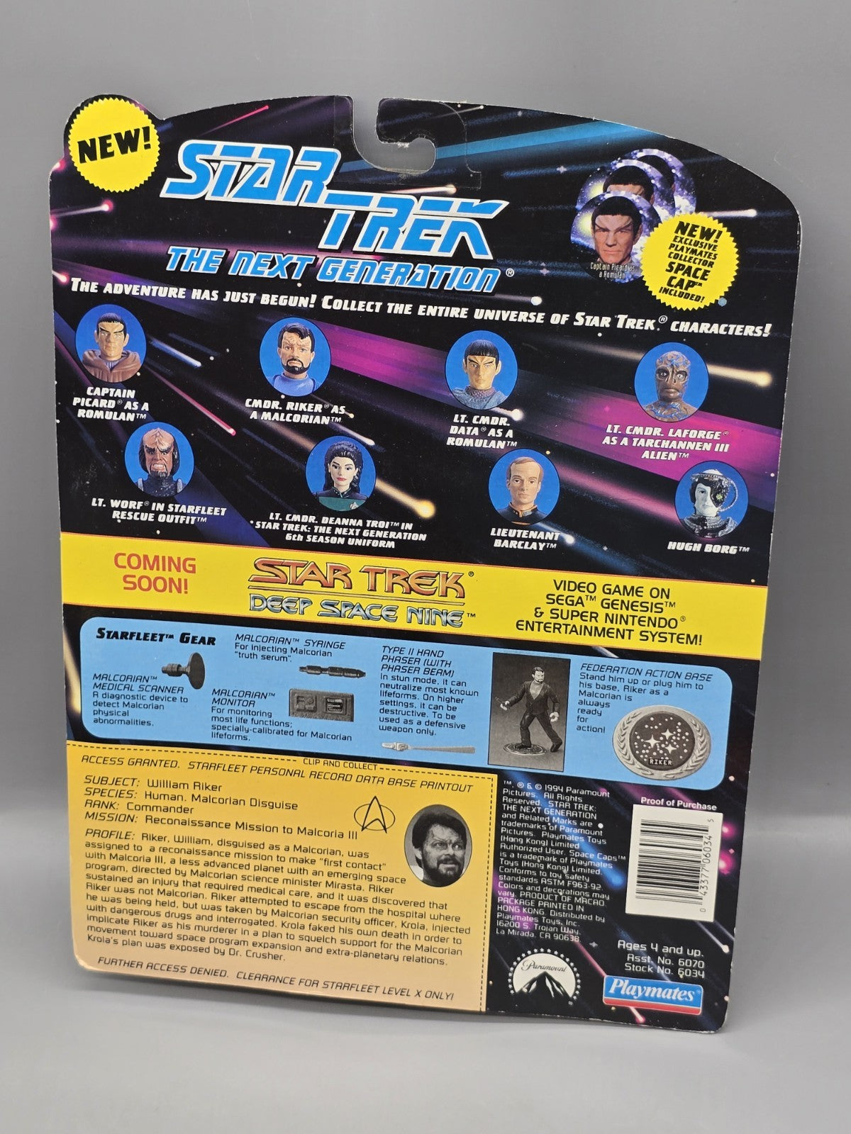 Star Trek TNG Commander Riker as Malcorian 7th Season Figure NOS 1995