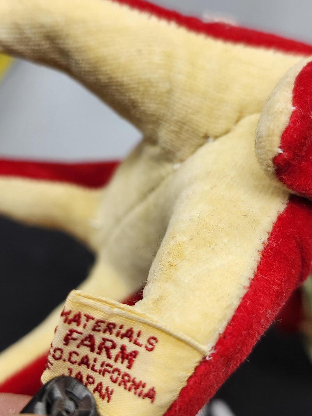 Vintage Fun Farm Reindeer Plush Small Red Green Antlers Japan Christmas Deer
