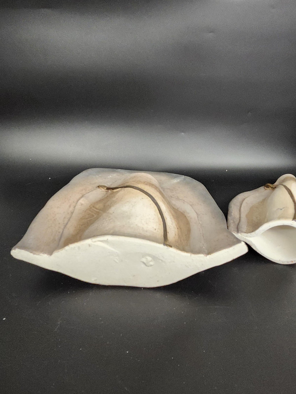 Beige Abstract Ceramic Stoneware Vase Set Of 3 Modern Art Pottery Table Decor