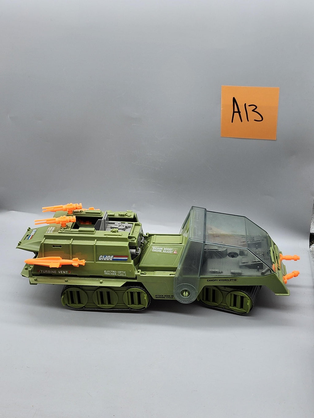 Vintage G.I. Joe HAVOC Vehicle Playset Hasbro Green Plastic Toy Vehicle Loose