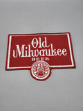 Vintage Old Milwaukee Beer Patch Red White Iron On Logo Breweriana Advertising