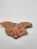 Vintage Eagle Bird Lapel Pin Beige Plastic Carved Costume Jewelry Gift