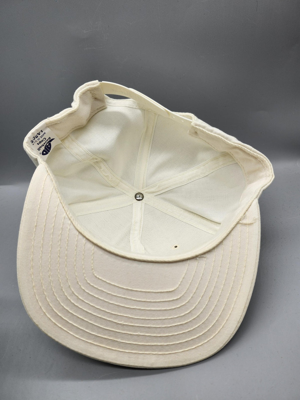 Vintage NBC Sports Hat Cap Baseball Snap Back Mens Large White AJD USA 90s