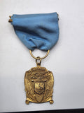 Vintage Medal Arts Co Eagle Shield Medal Blue Ribbon Gold Tone Sports Award USA