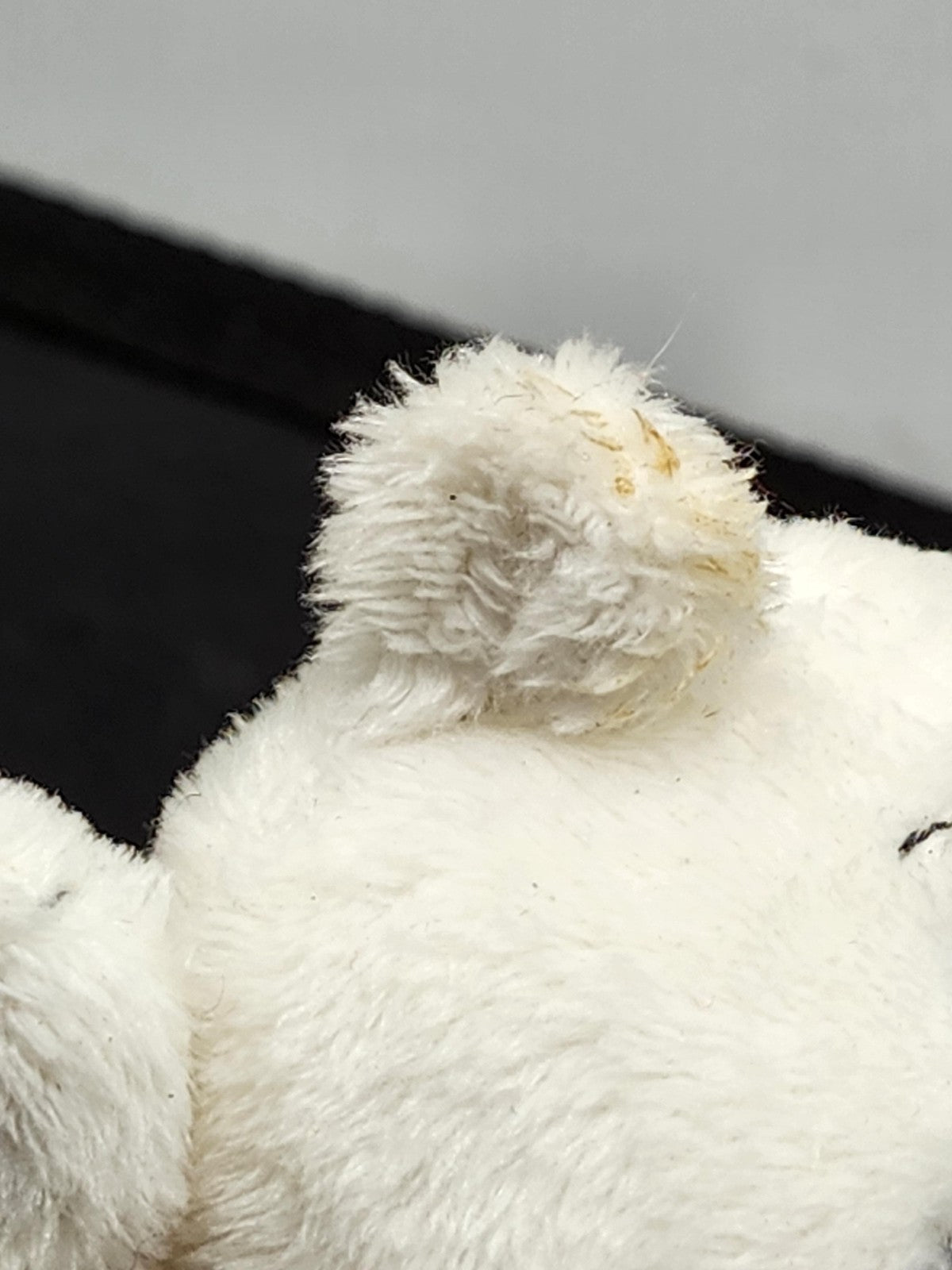 White Polar Bear #3 Racing Plush Stuffed Toy Small Yellow Scarf Rolling Base