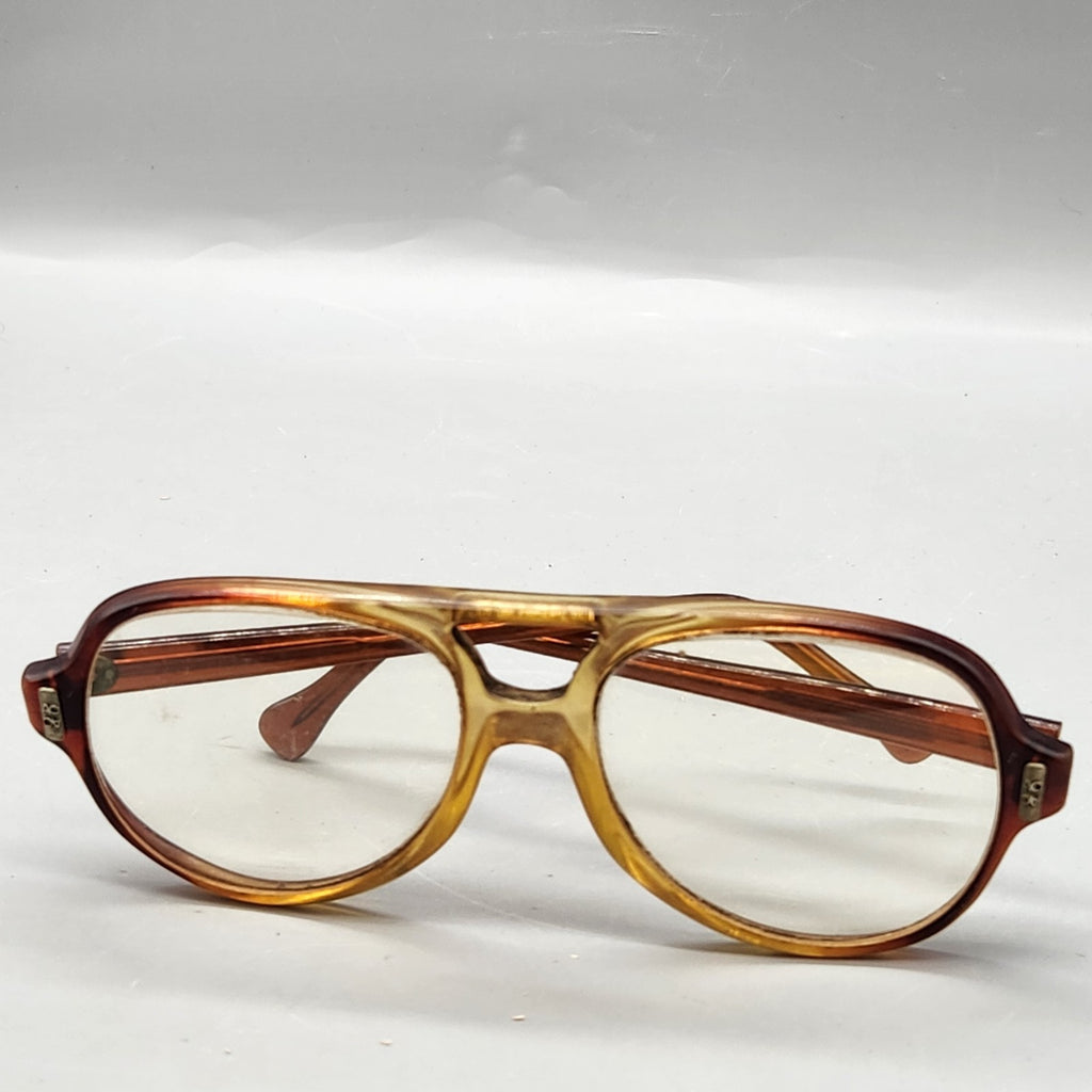 Vintage 90s Lens-Masters Eyeglass Frames – USA Made Amber Fade Retro