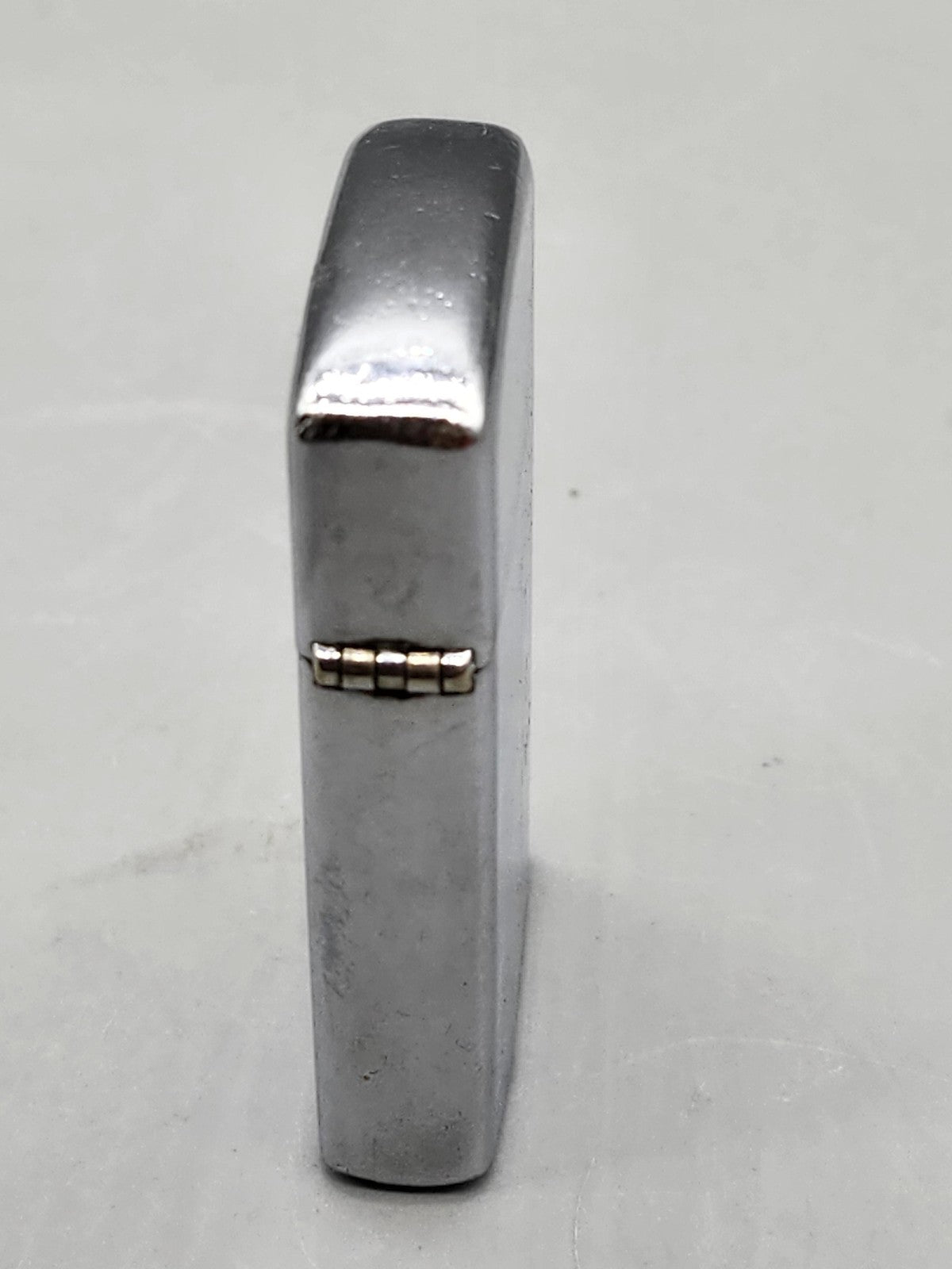 Vintage Zippo Slim Lighter Engraved TOM Silver Tone Metal Tobacco Decor