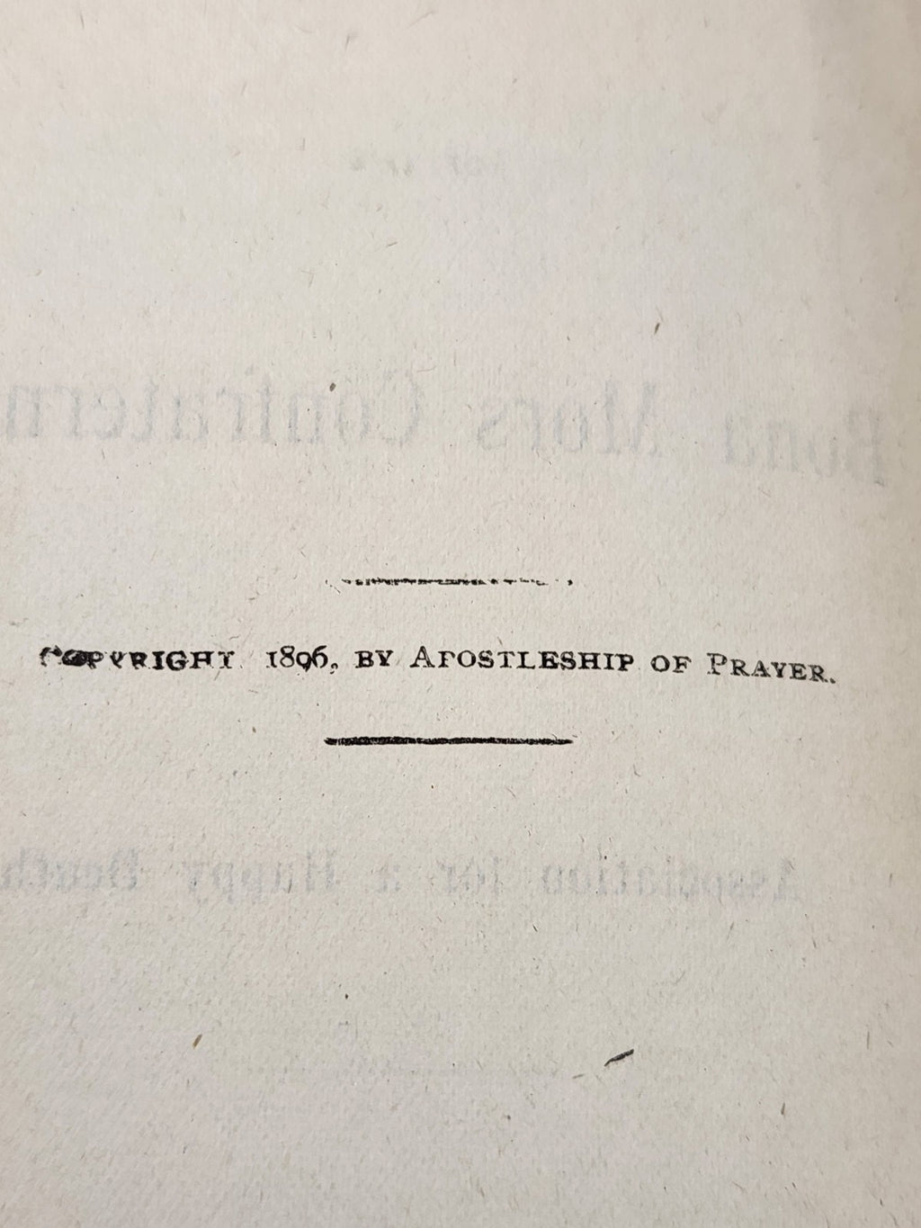 Antique 1896 “The Manual of the Bona Mors Confraternity” Apostleship of...