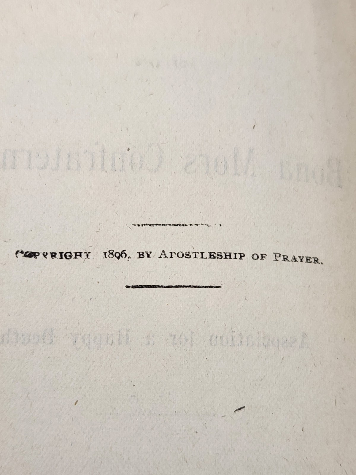 Antique 1896 “The Manual of the Bona Mors Confraternity” Apostleship of...