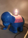 Vintage Chalkware Blue Elephant Bedside Lamp Plug In Nursery Night Light Pinky