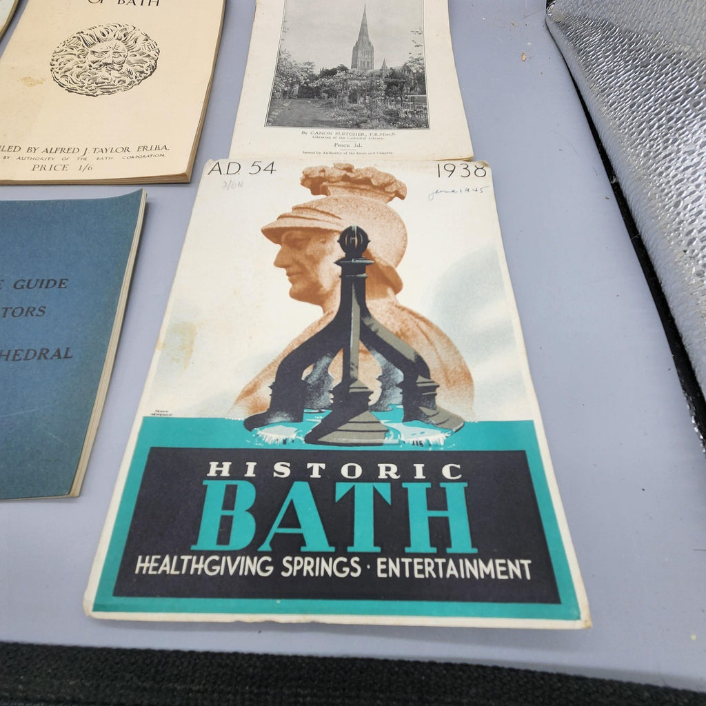 Vintage UK Travel Pamphlet Lot 6 Multi Historic Bath Norwich Salisbury Burns