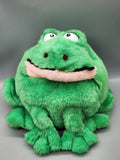 Vintage 1995 Liberty Toy Frog Plush Green Stuffed Animal 10" Large Googly Eyes