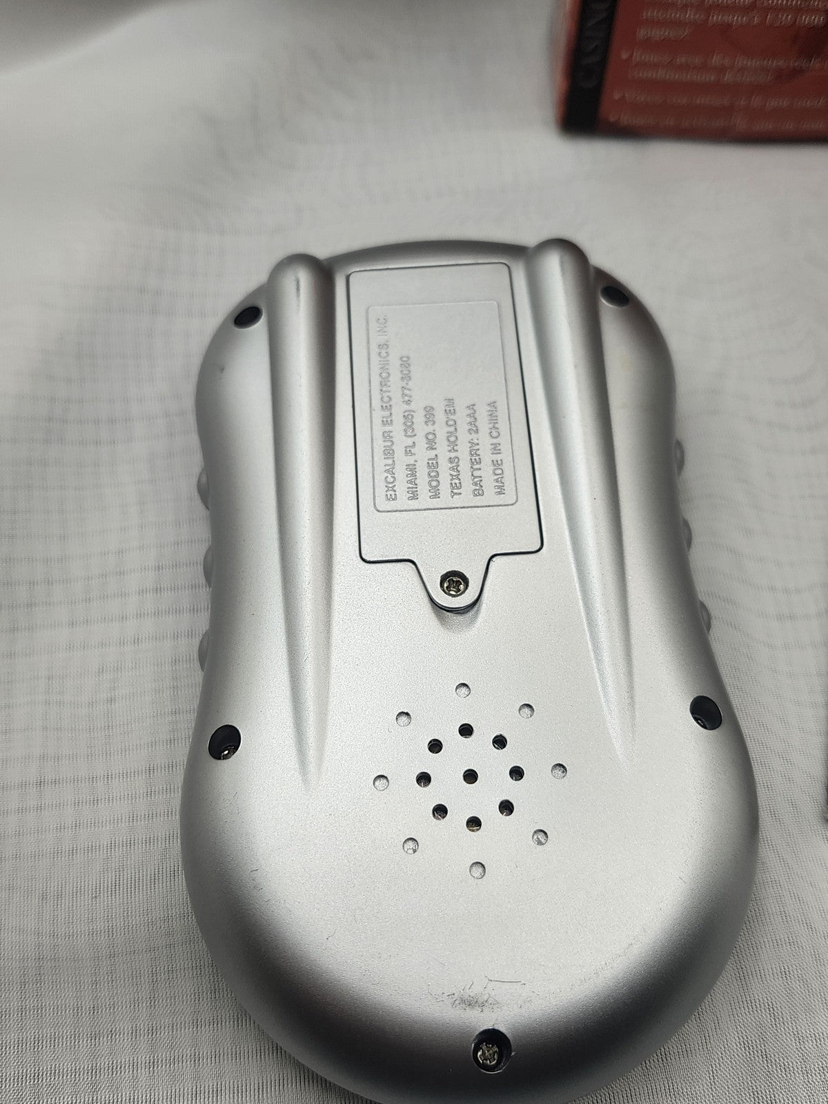 Excalibur Electronics World Series Of Poker Texas Hold 'Em Handheld Game Silver