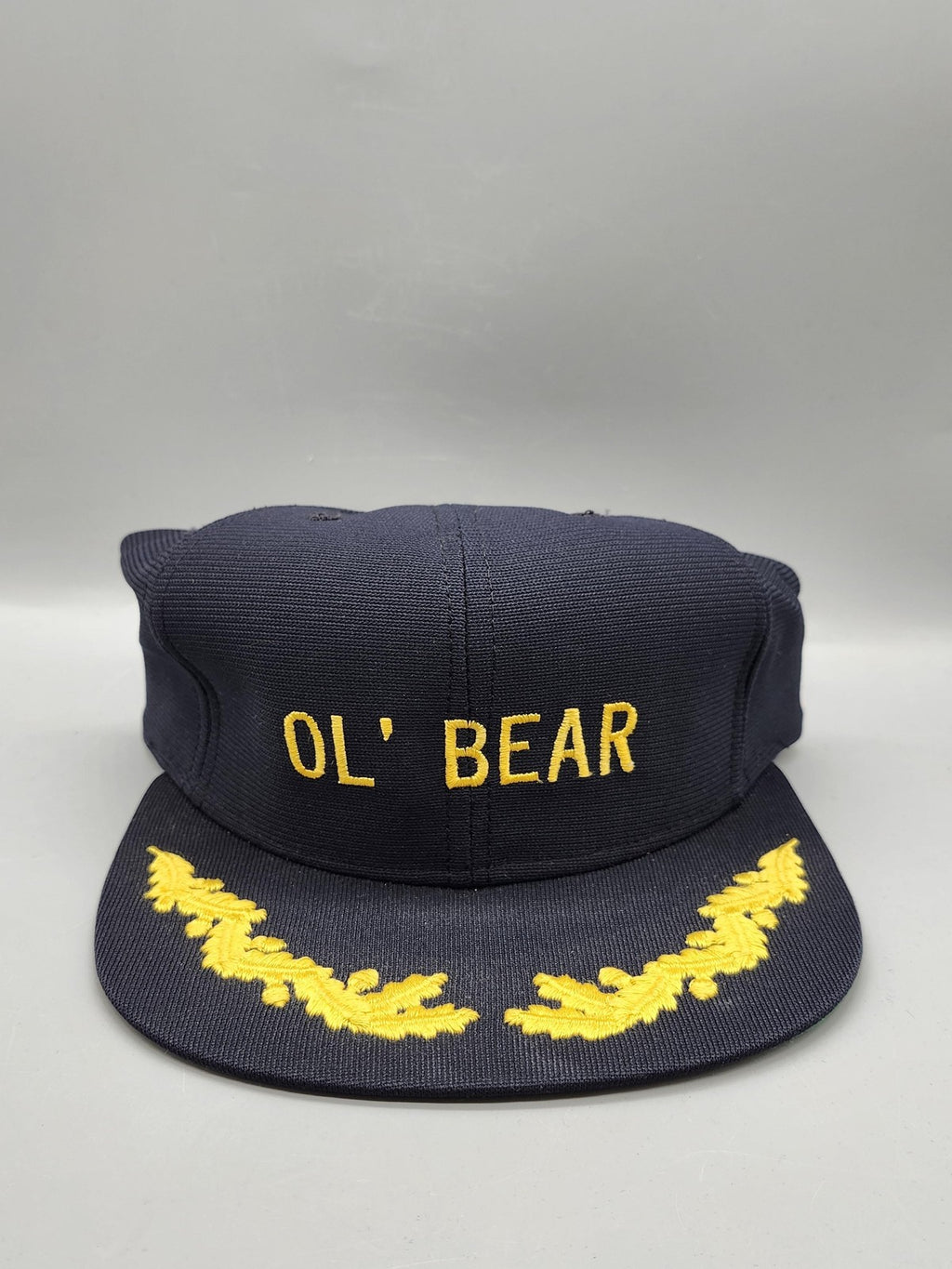 Vintage New Era Ol Bear Hat Cap Snap Back Mens One Size Blue Embroidered 80s