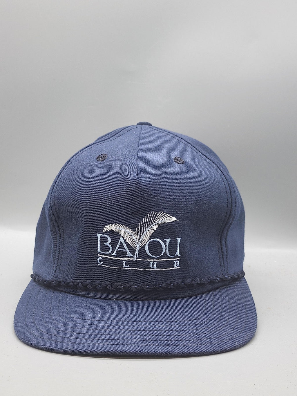 Vintage Bayou Club Hat Cap Snap Back Mens M Blue Rope Baseball Golf New Era 80s