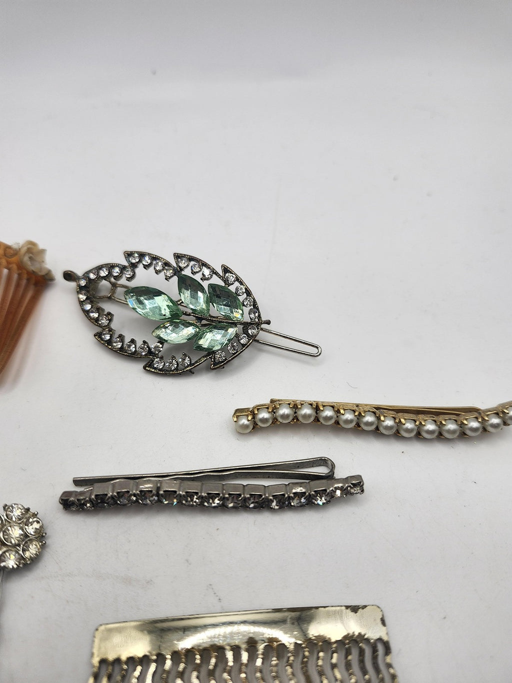 Wedding Hair Clip Lot Multicolor Floral Rhinestone Comb Bobby Pin Barrette Set