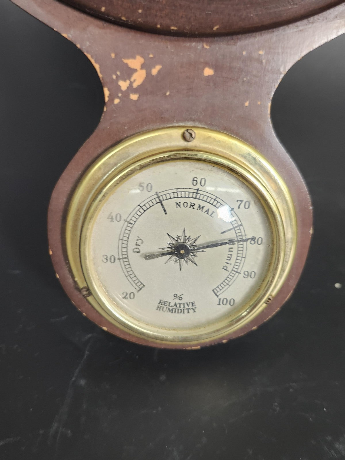 Vintage Jason Wall Barometer Thermometer Hygrometer Brown Wood Weather Decor