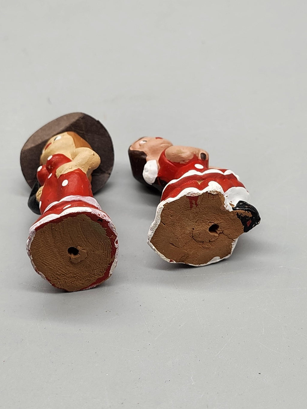 Unmarked Flamenco Dancer Figurines Lot 2 Small Red Polka Dot Terracotta Decor