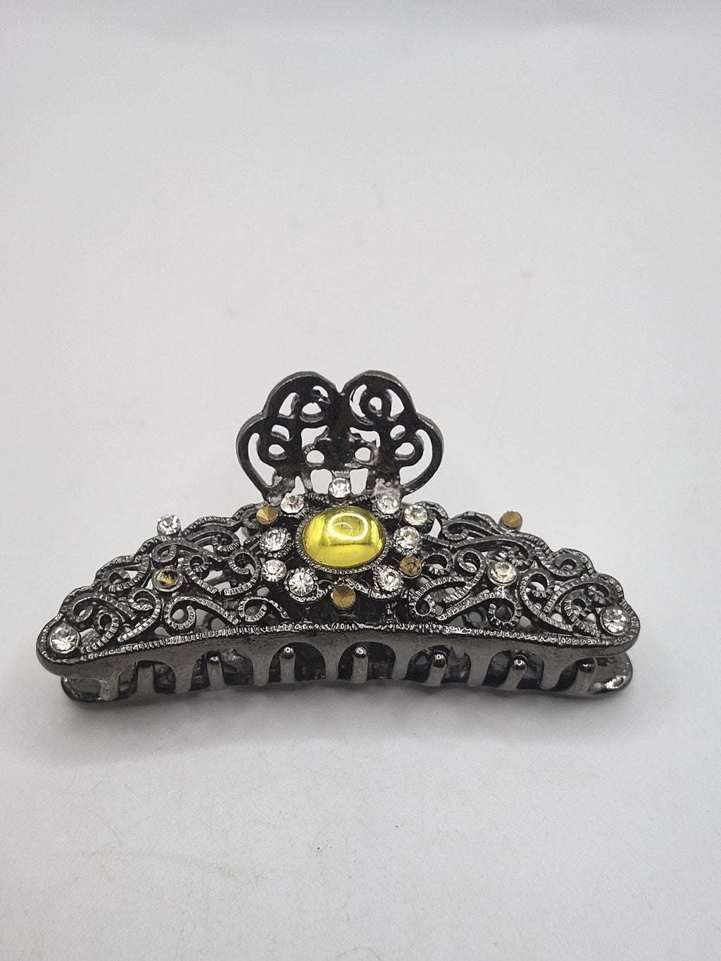 Hair Claw Womens One Size Silver Rhinestone Floral Party Hair Clip Barrette