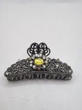 Hair Claw Womens One Size Silver Rhinestone Floral Party Hair Clip Barrette