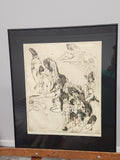 Original 1964 Proof Etching Signed T Geiger Nude Figure Mid Century Modern Art