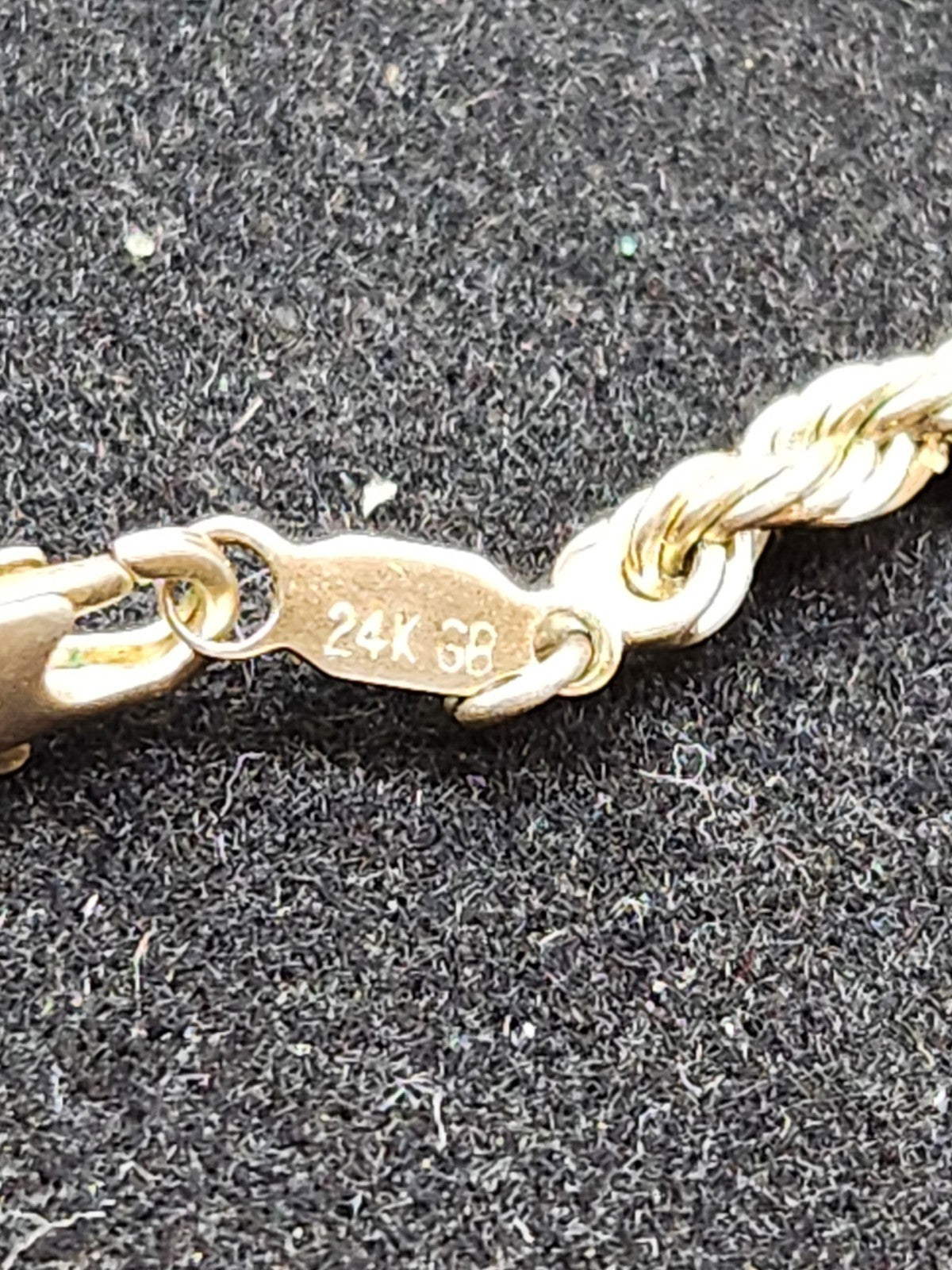 Vintage Twisted Gold Tone Rope Necklace Classic Layering Chain 24K GP Marked