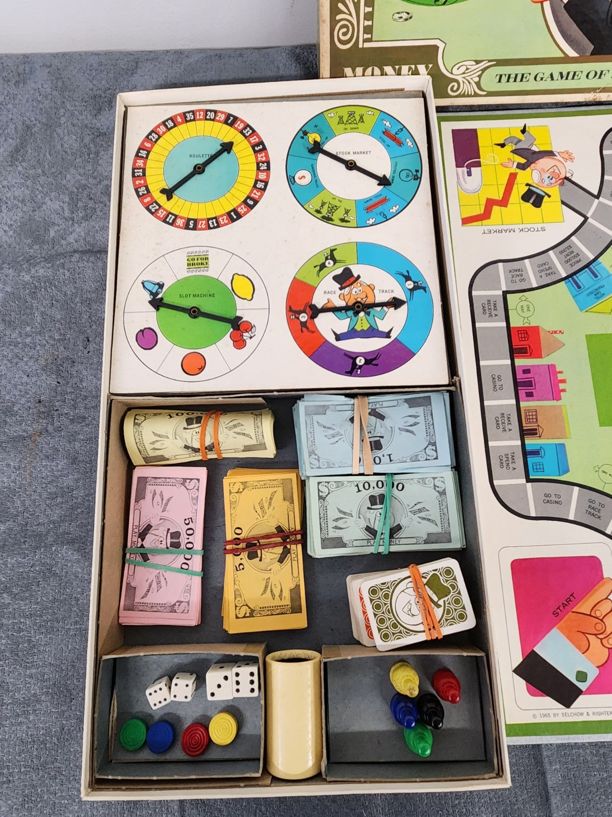 Vintage 1965 Go For Broke Board Game Selchow & Righter Complete? Retro Game