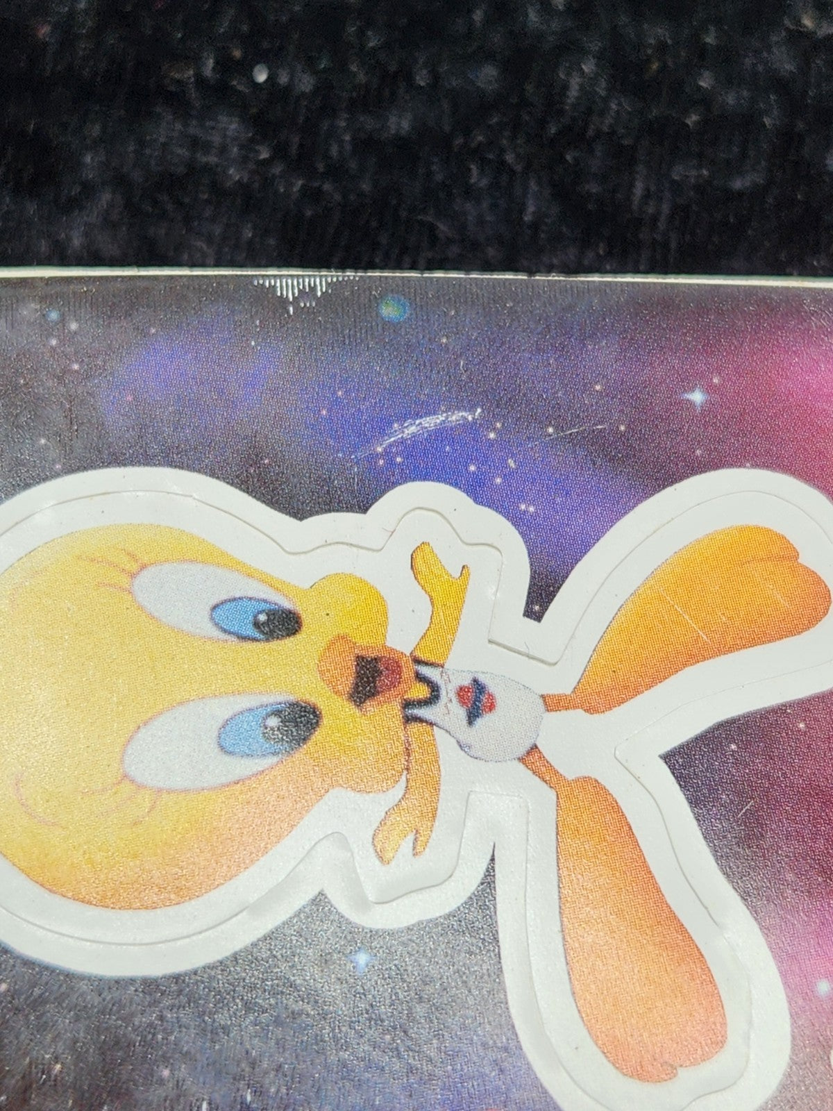 1997 Upper Deck Space Jam Cosmic Showdown CS19 Tweety Bird Die-Cut Sticker Card