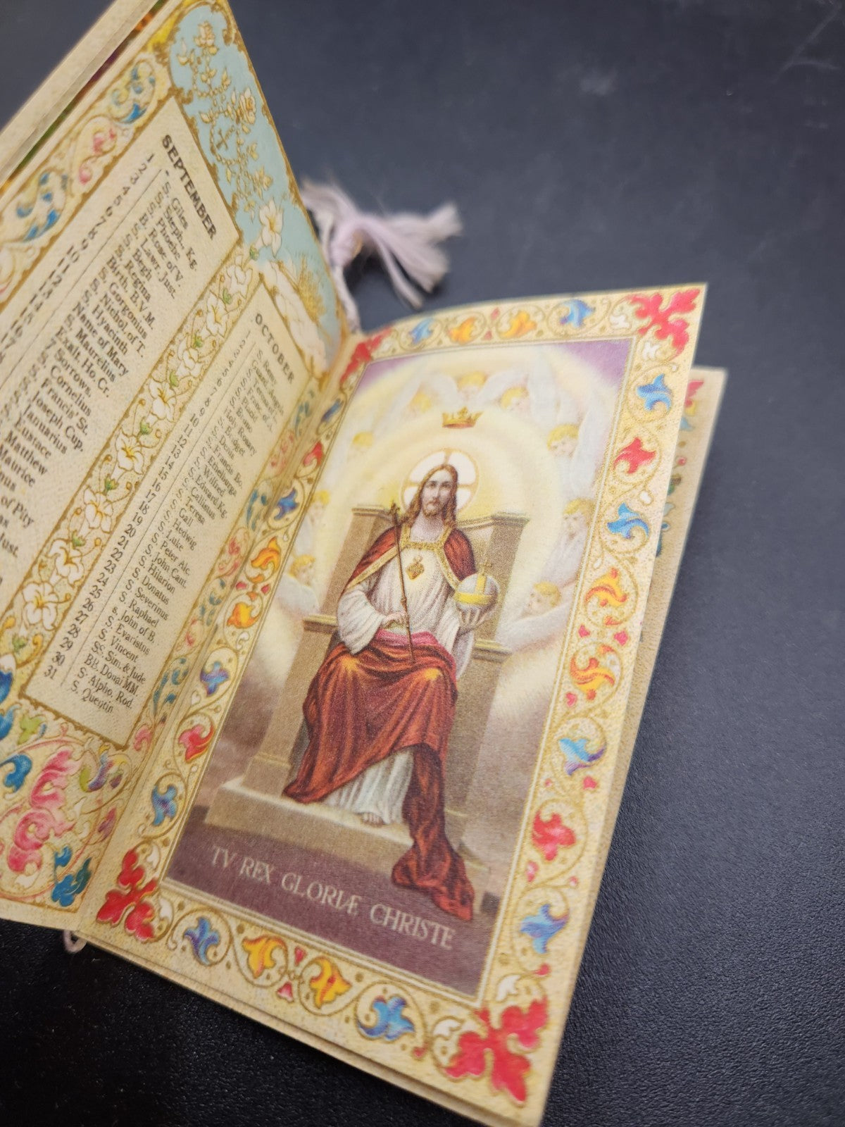 Vintage Mini Religious Prayer Calendar Booklet Printed In Italy