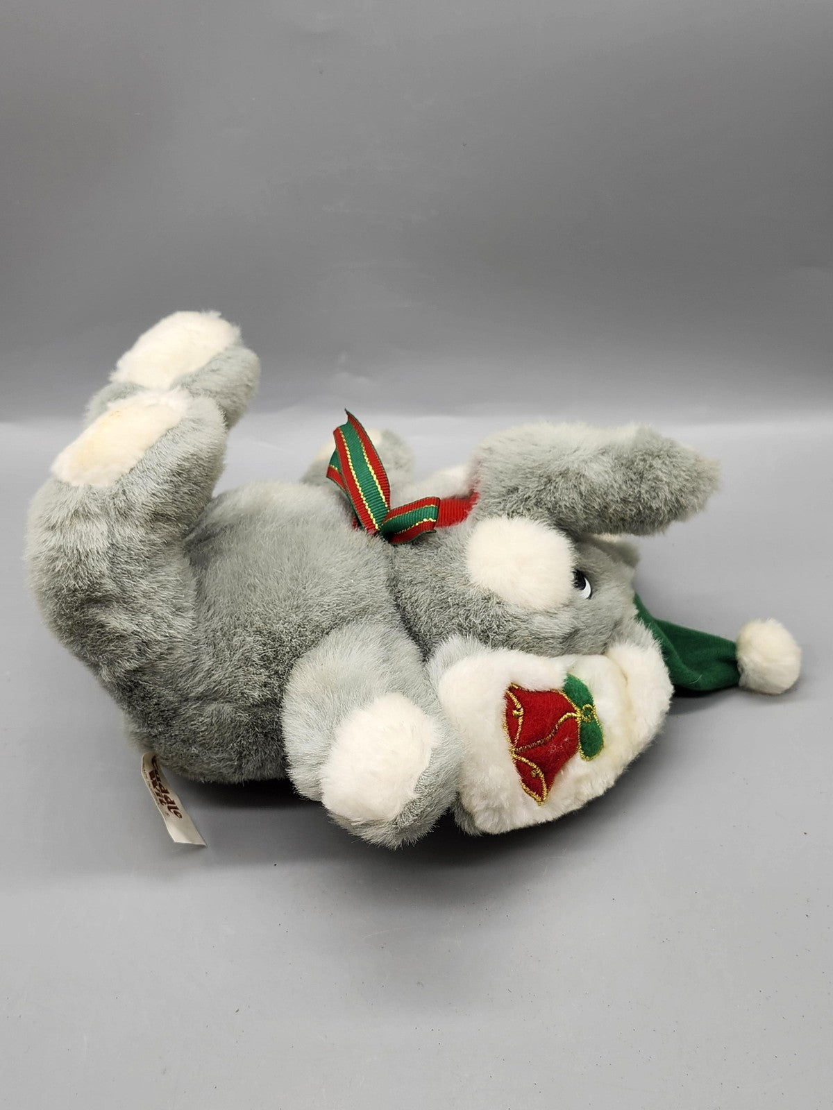 Cuddle Wit Gray Christmas Elephant Plush Stuffed Animal Small 11in Bells Hat