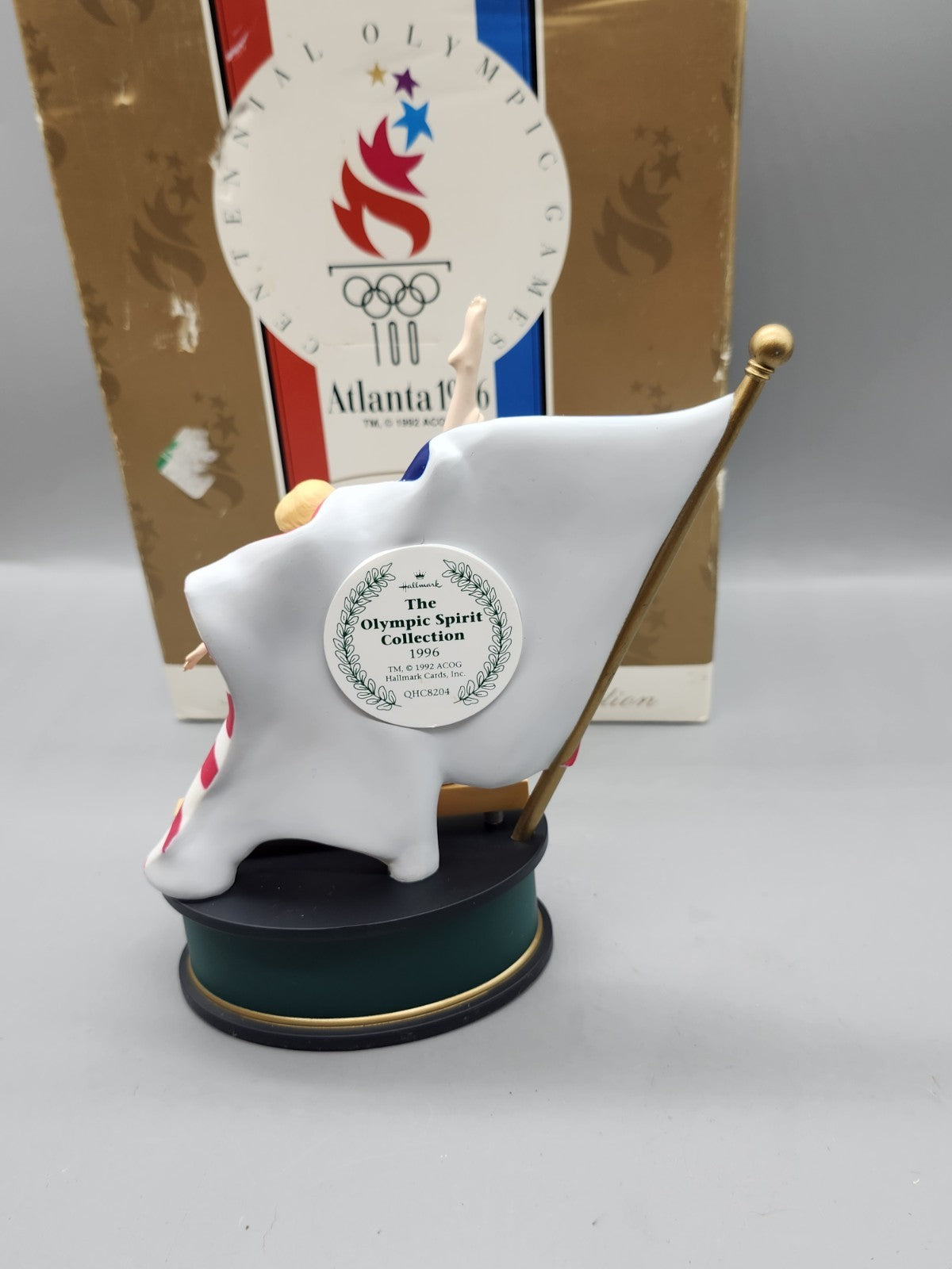Hallmark Atlanta 1996 Olympic Spirit Gymnastics Figurine w/ Box USA Flag