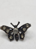 Butterfly Brooch Pin Gold Tone Clear Rhinestone Insect Costume Jewelry Gift